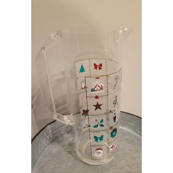 Culver Encounters Christmas Potpourri Pitcher Acrylic Vintage - Picture 4 of 6